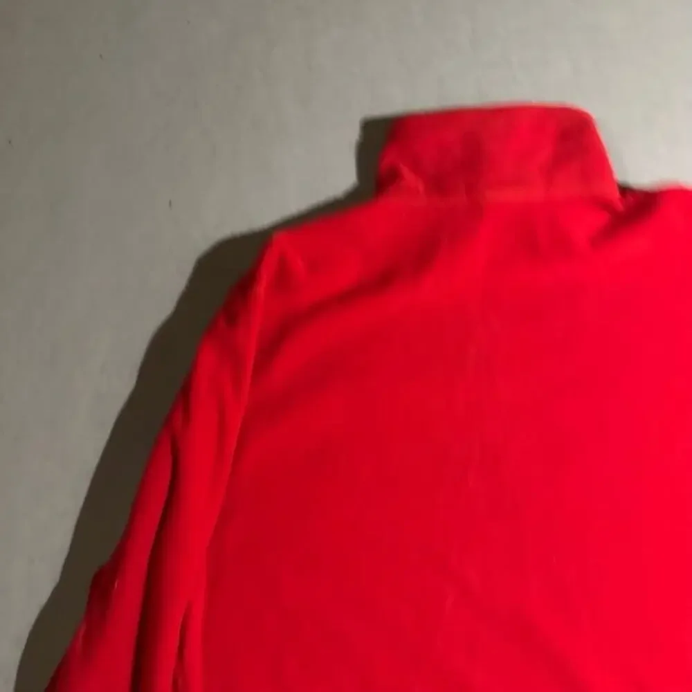The North Face Quarter Zip Fleece Jacket Mens Large Red Hiking Outdoors